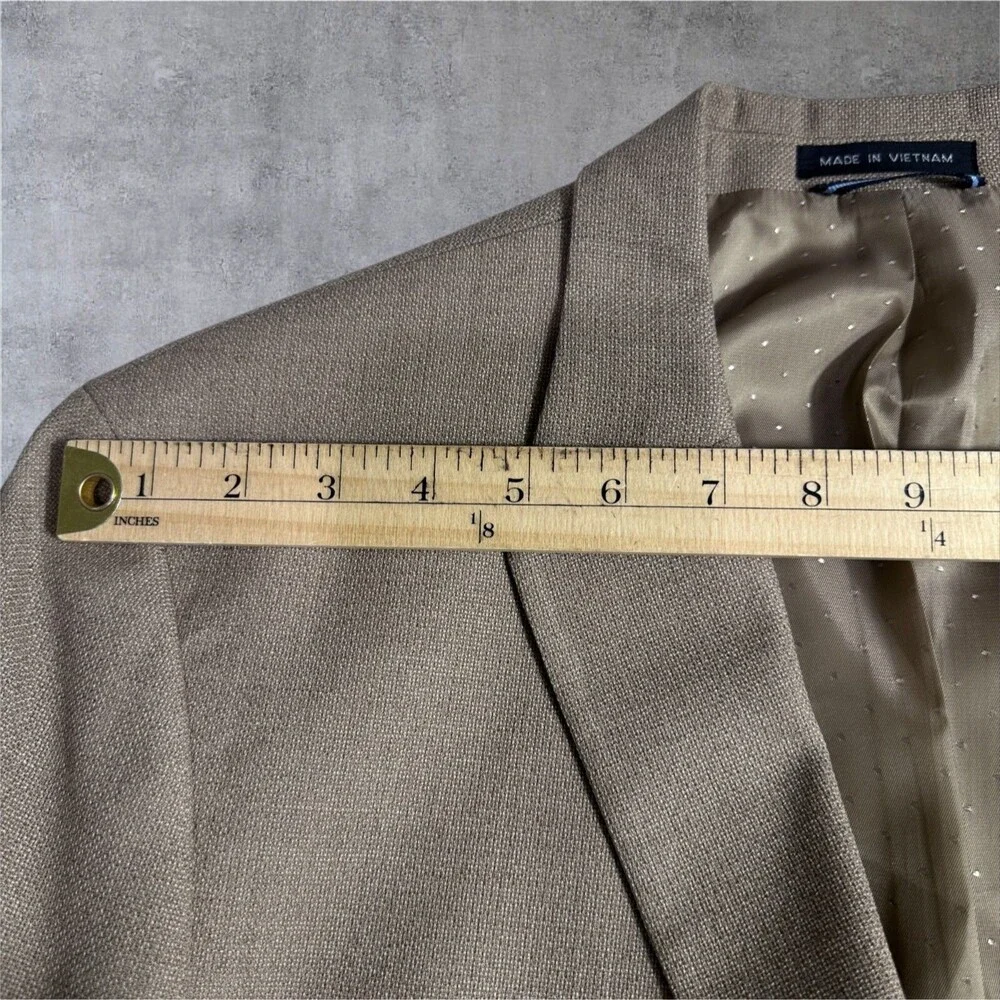 TOMMY HILFIGER Men’s Blazer Sport Coat 2-Button Jacket 44R Tan Beige Wool Blend